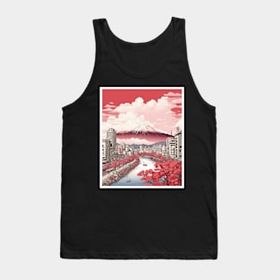 Hiroshima Japan Cherry Blossom Vintage Tourism Travel Poster Art Tank Top